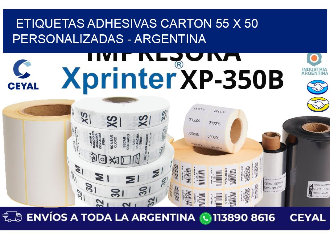 etiquetas adhesivas carton 55 x 50 personalizadas - Argentina
