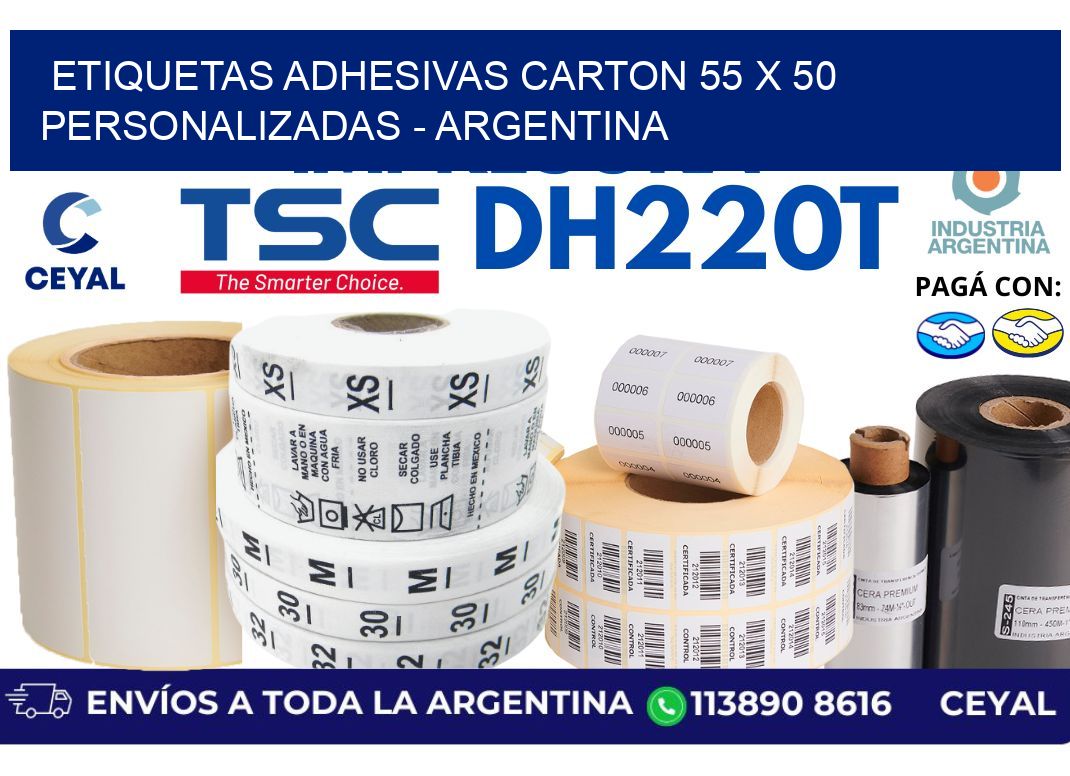 etiquetas adhesivas carton 55 x 50 personalizadas – Argentina
