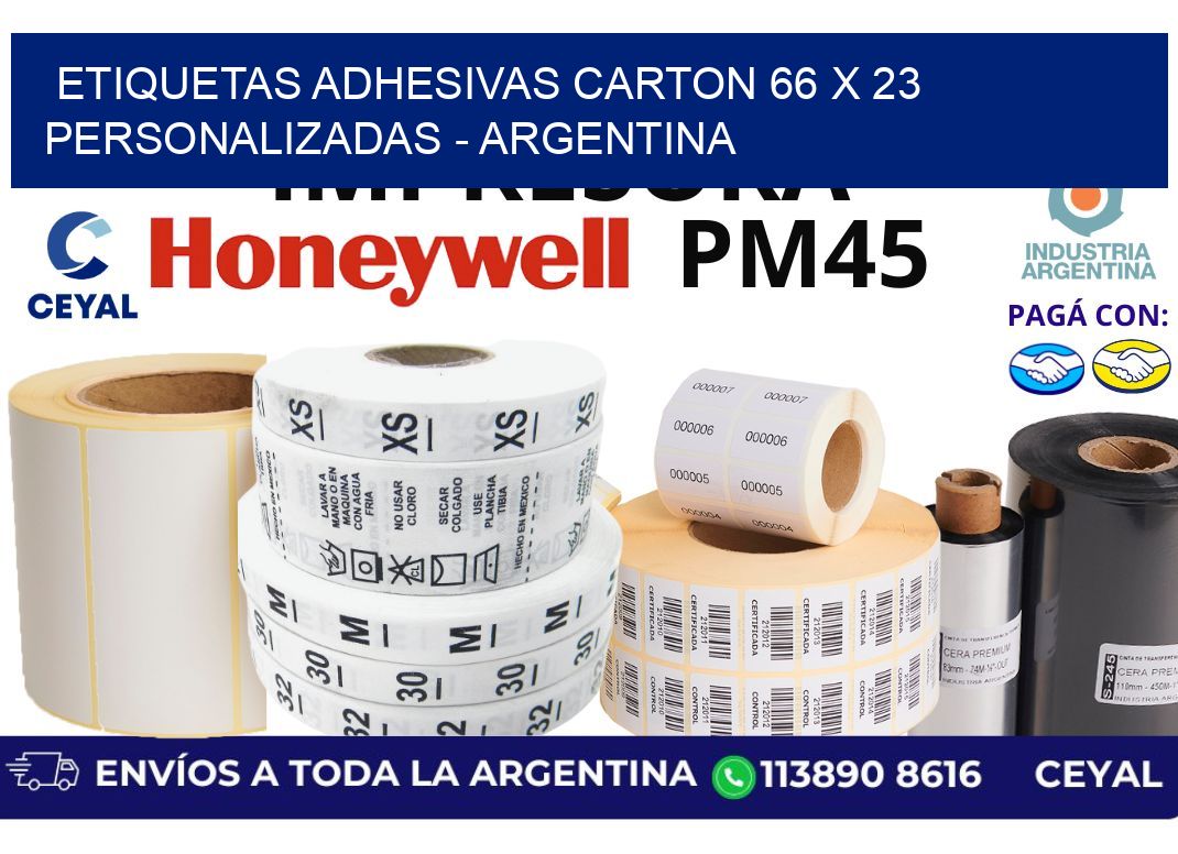 etiquetas adhesivas carton 66 x 23 personalizadas – Argentina