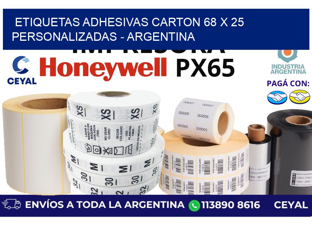 etiquetas adhesivas carton 68 x 25 personalizadas – Argentina