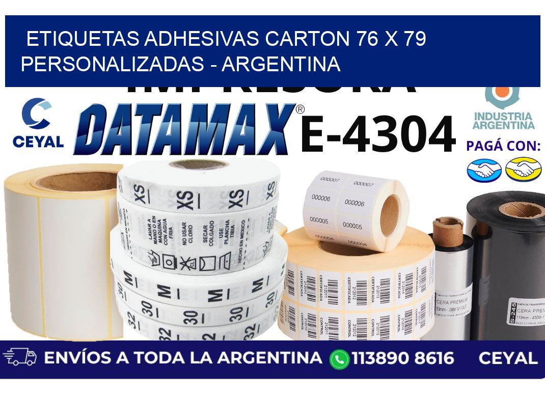 etiquetas adhesivas carton 76 x 79 personalizadas – Argentina
