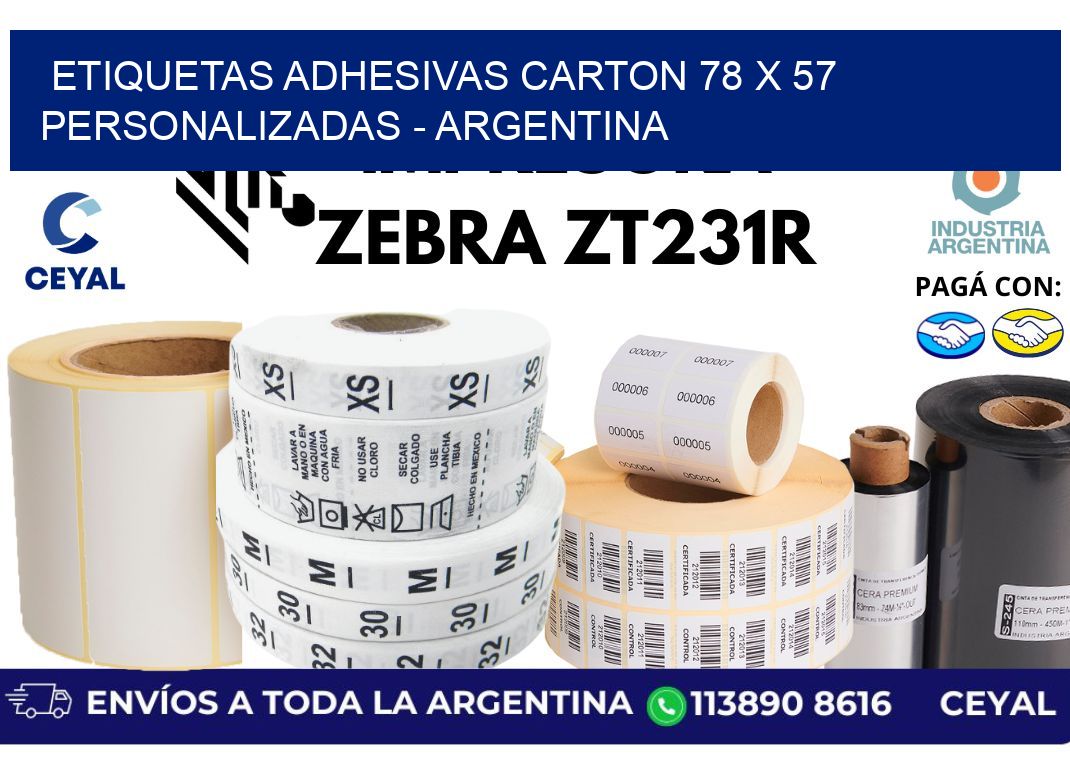 etiquetas adhesivas carton 78 x 57 personalizadas - Argentina