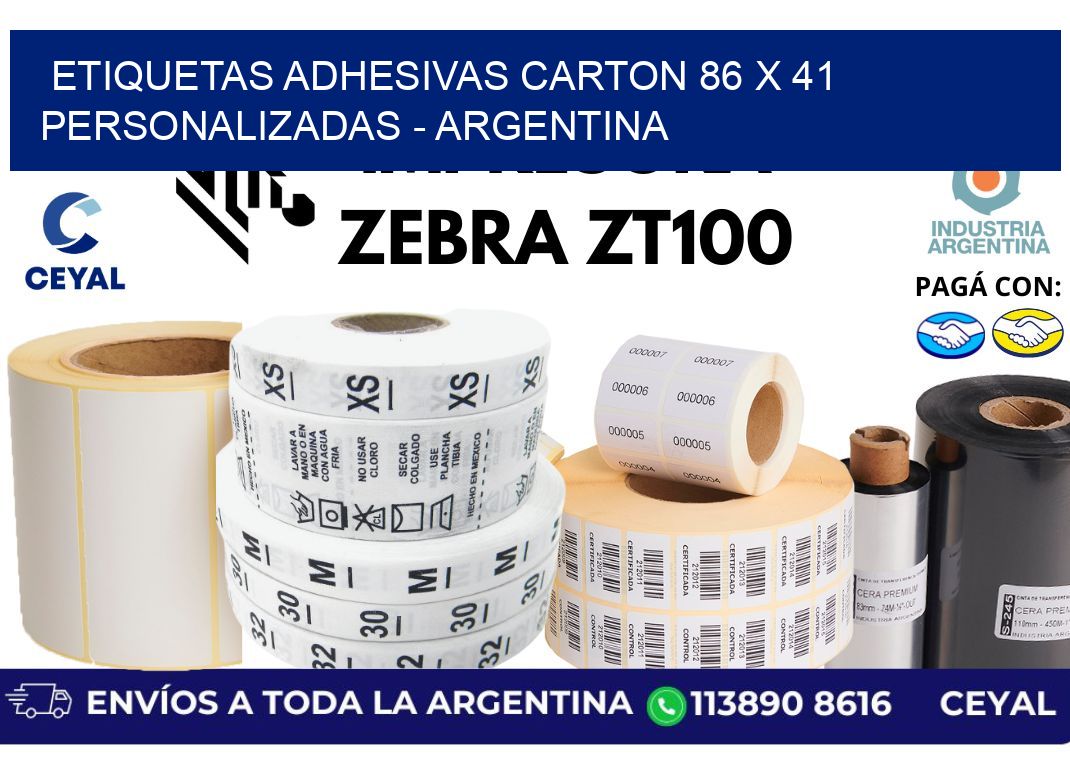 etiquetas adhesivas carton 86 x 41 personalizadas - Argentina