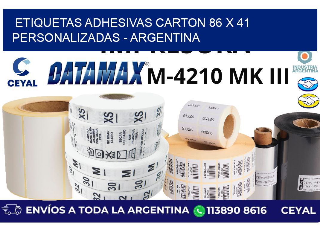 etiquetas adhesivas carton 86 x 41 personalizadas – Argentina