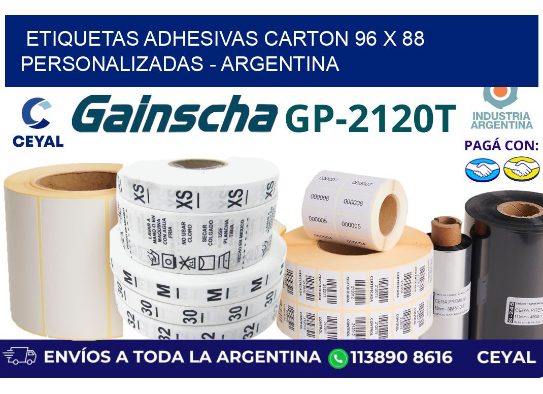 etiquetas adhesivas carton 96 x 88 personalizadas - Argentina
