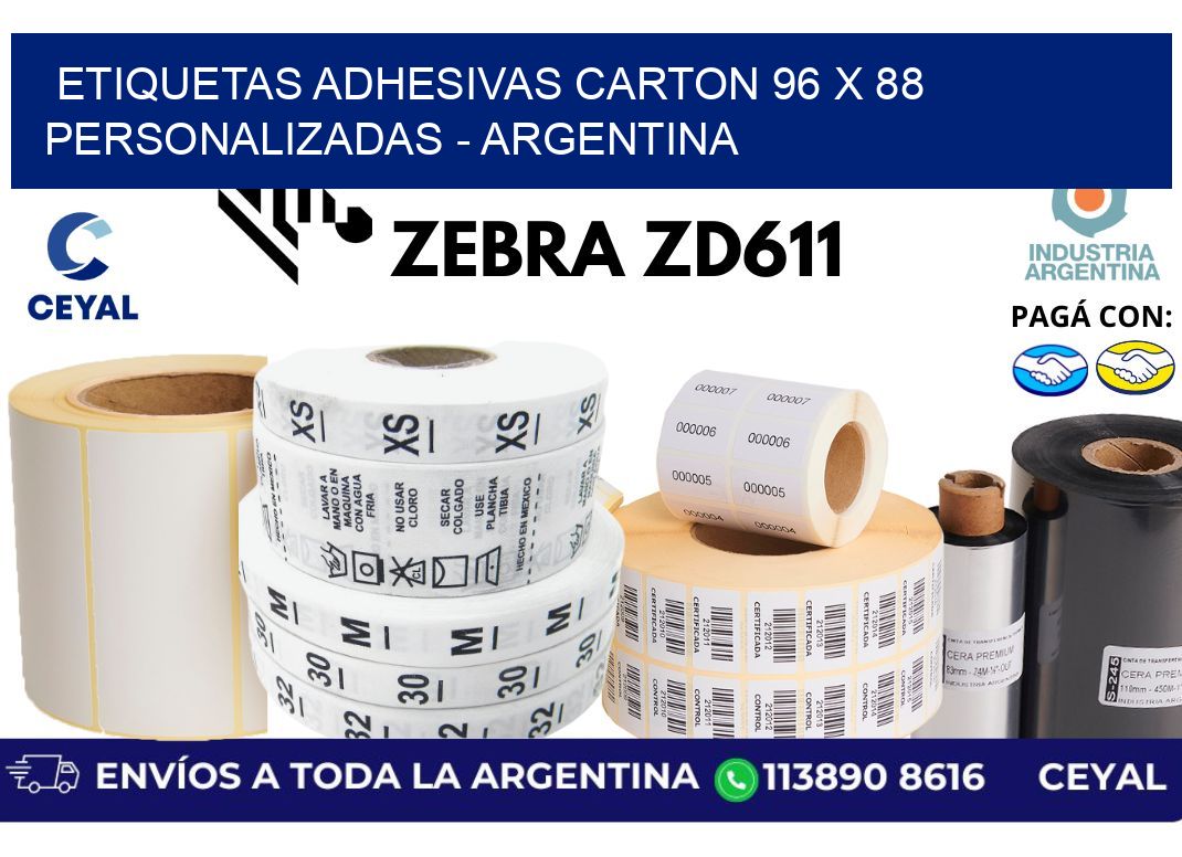 etiquetas adhesivas carton 96 x 88 personalizadas - Argentina