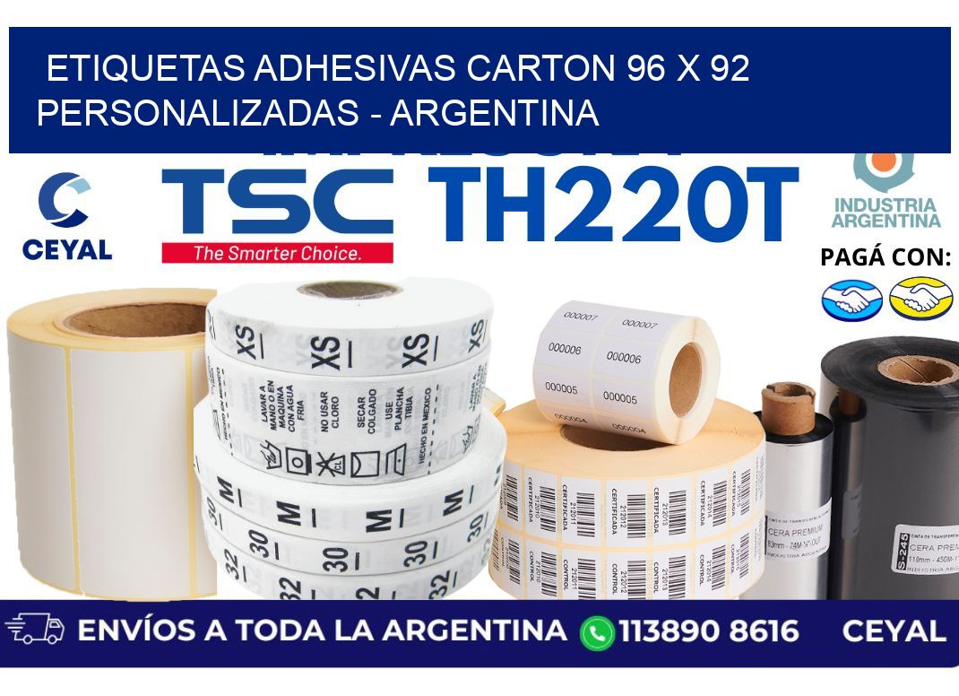 etiquetas adhesivas carton 96 x 92 personalizadas - Argentina