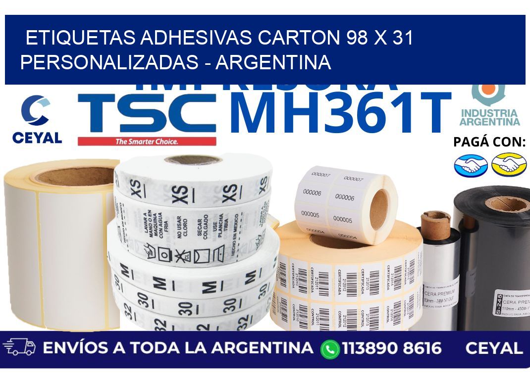 etiquetas adhesivas carton 98 x 31 personalizadas – Argentina