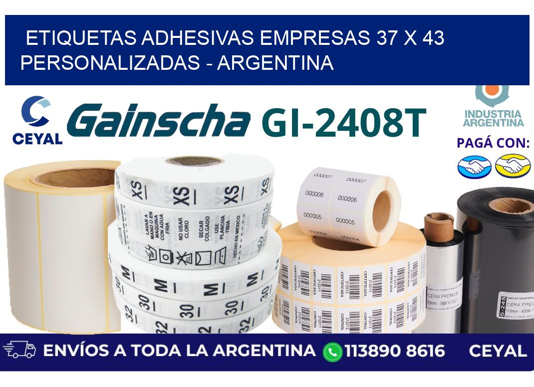 etiquetas adhesivas empresas 37 x 43 personalizadas – Argentina