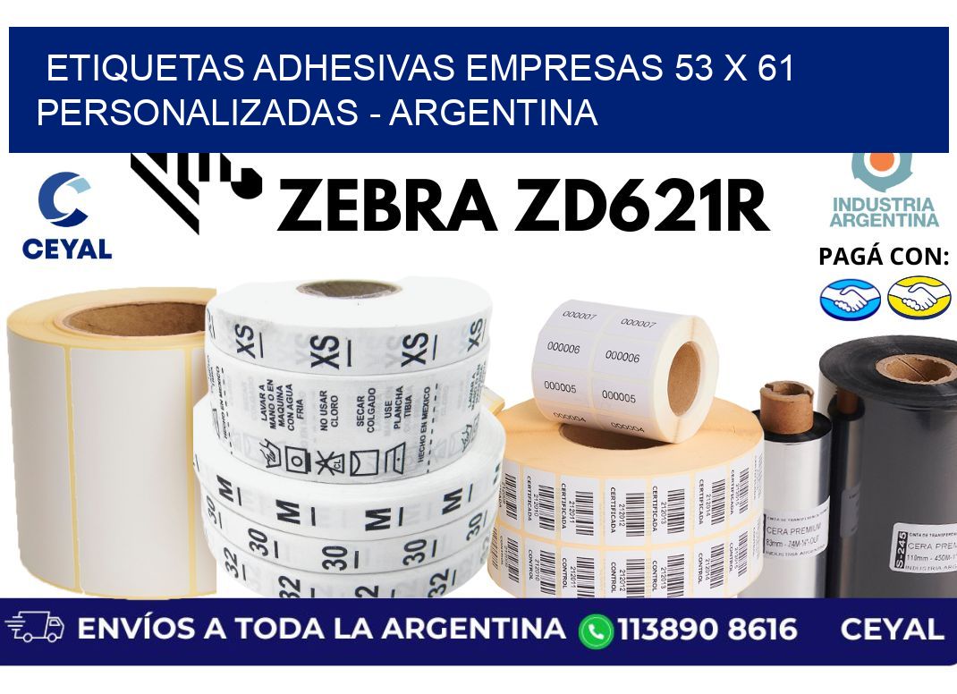 etiquetas adhesivas empresas 53 x 61 personalizadas – Argentina