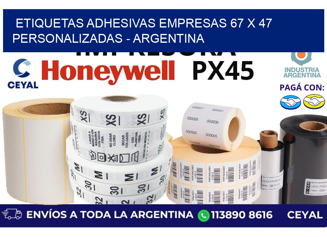 etiquetas adhesivas empresas 67 x 47 personalizadas - Argentina