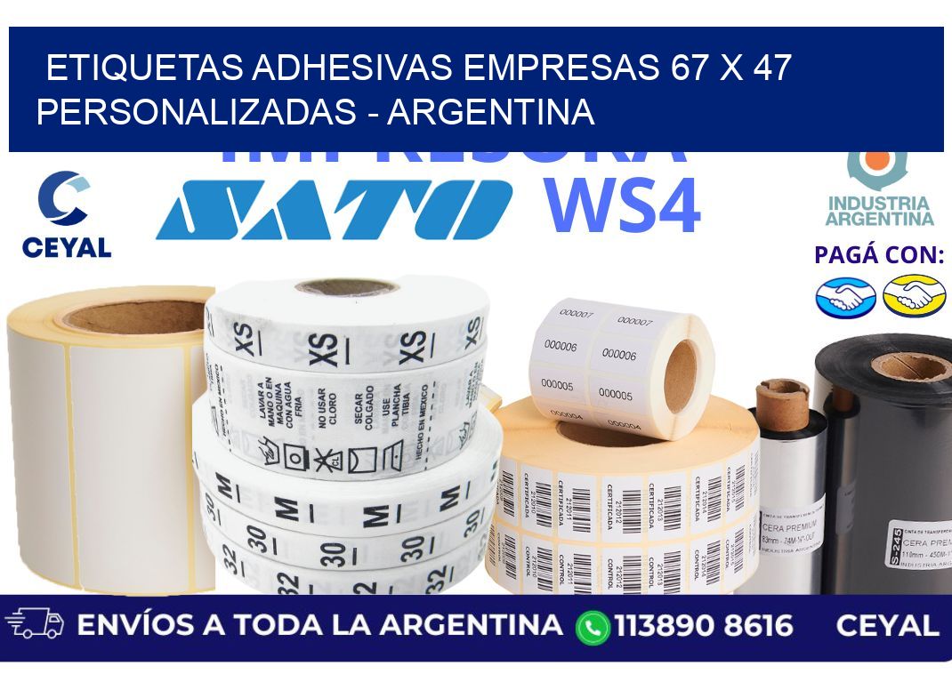 etiquetas adhesivas empresas 67 x 47 personalizadas - Argentina