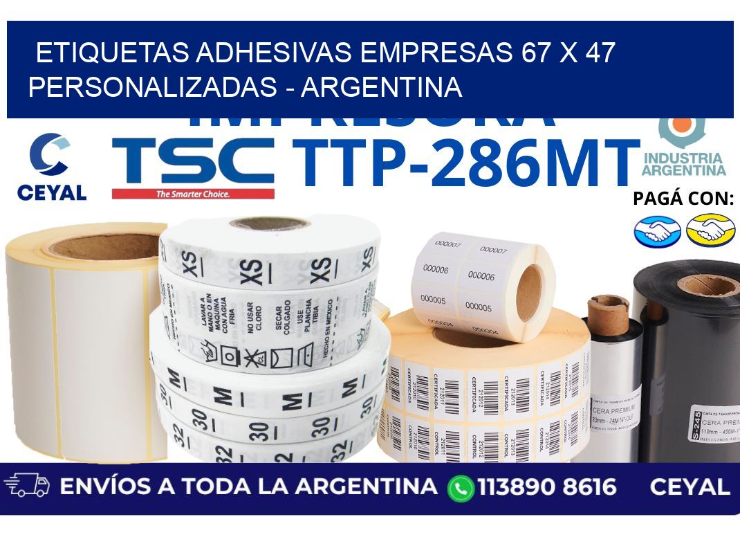 etiquetas adhesivas empresas 67 x 47 personalizadas – Argentina