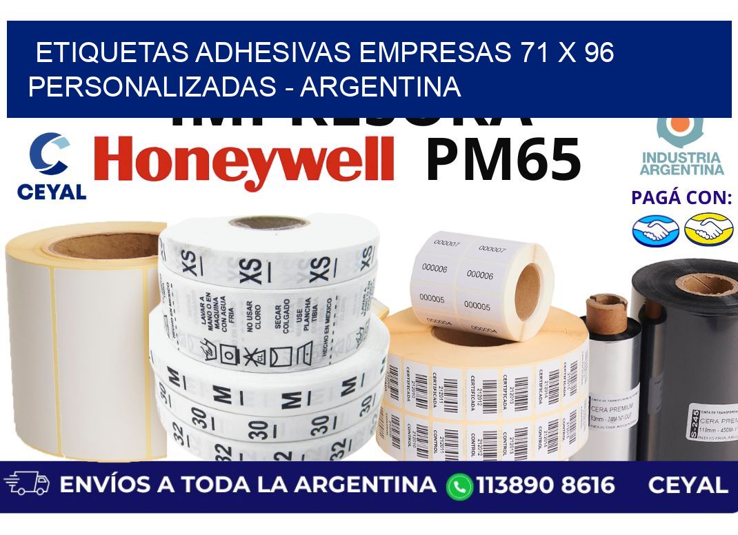 etiquetas adhesivas empresas 71 x 96 personalizadas - Argentina