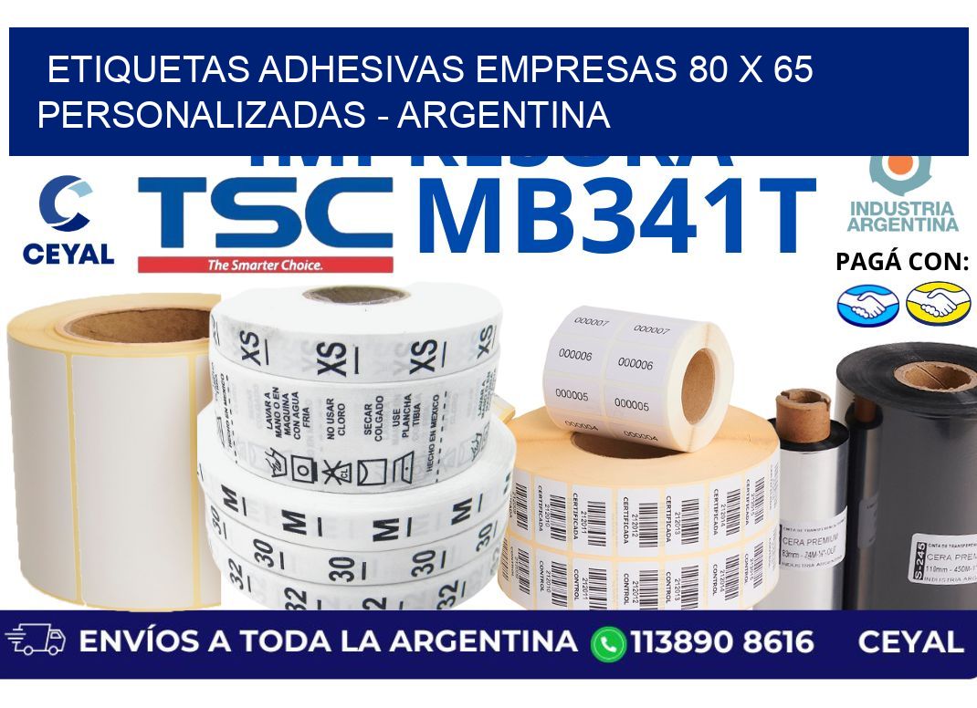 etiquetas adhesivas empresas 80 x 65 personalizadas - Argentina