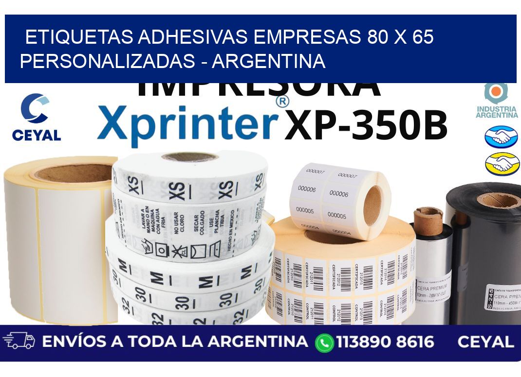 etiquetas adhesivas empresas 80 x 65 personalizadas - Argentina