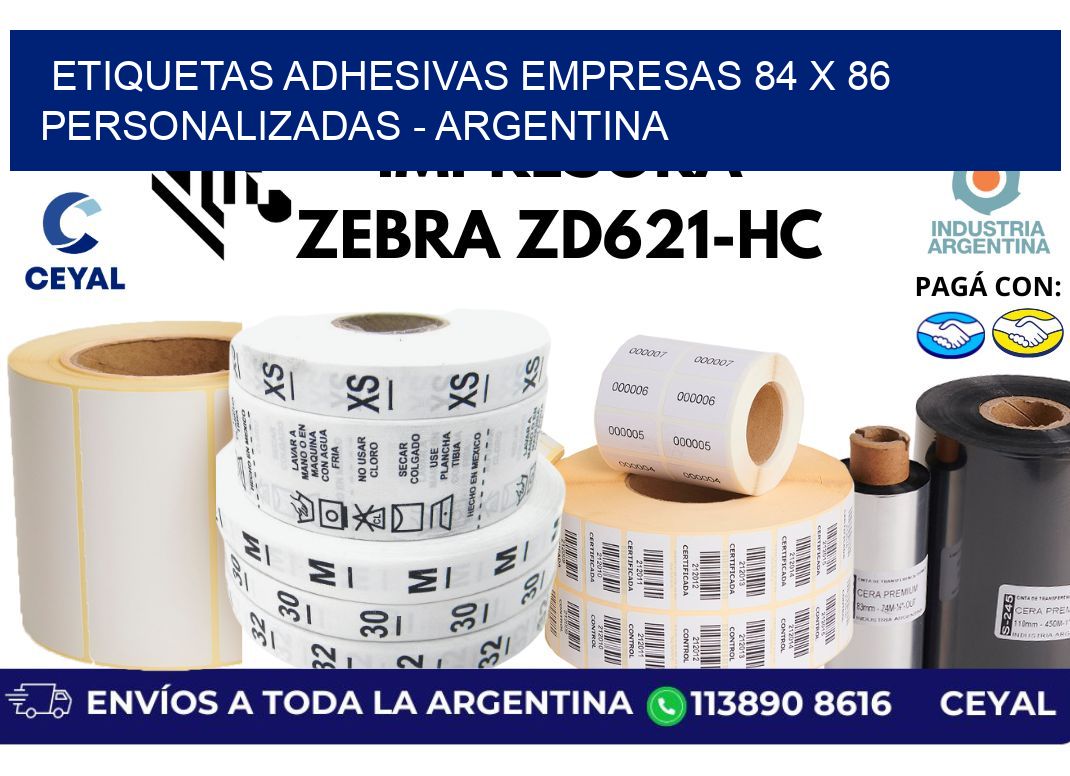 etiquetas adhesivas empresas 84 x 86 personalizadas - Argentina