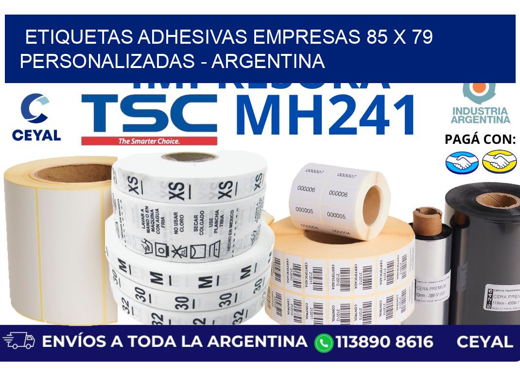 etiquetas adhesivas empresas 85 x 79 personalizadas – Argentina