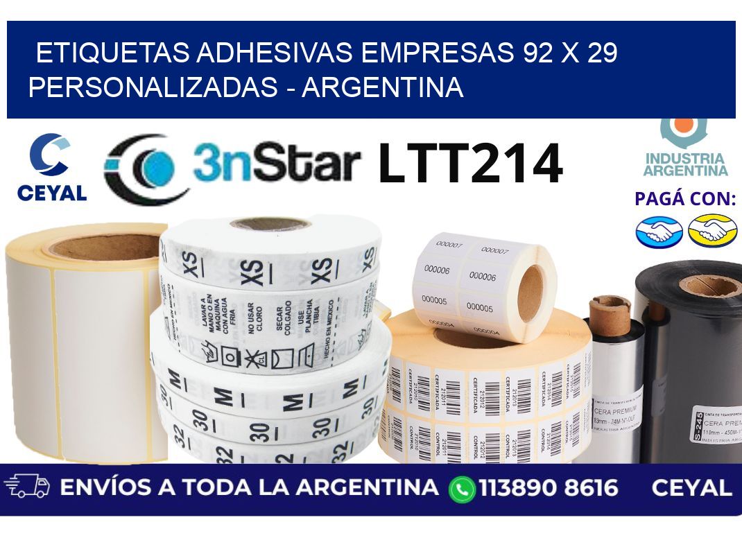 etiquetas adhesivas empresas 92 x 29 personalizadas – Argentina