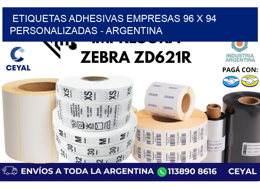 etiquetas adhesivas empresas 96 x 94 personalizadas - Argentina
