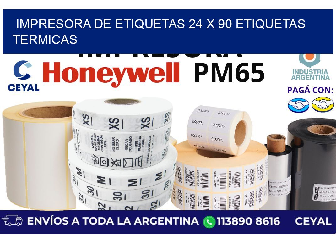 impresora de etiquetas 24 x 90 etiquetas termicas