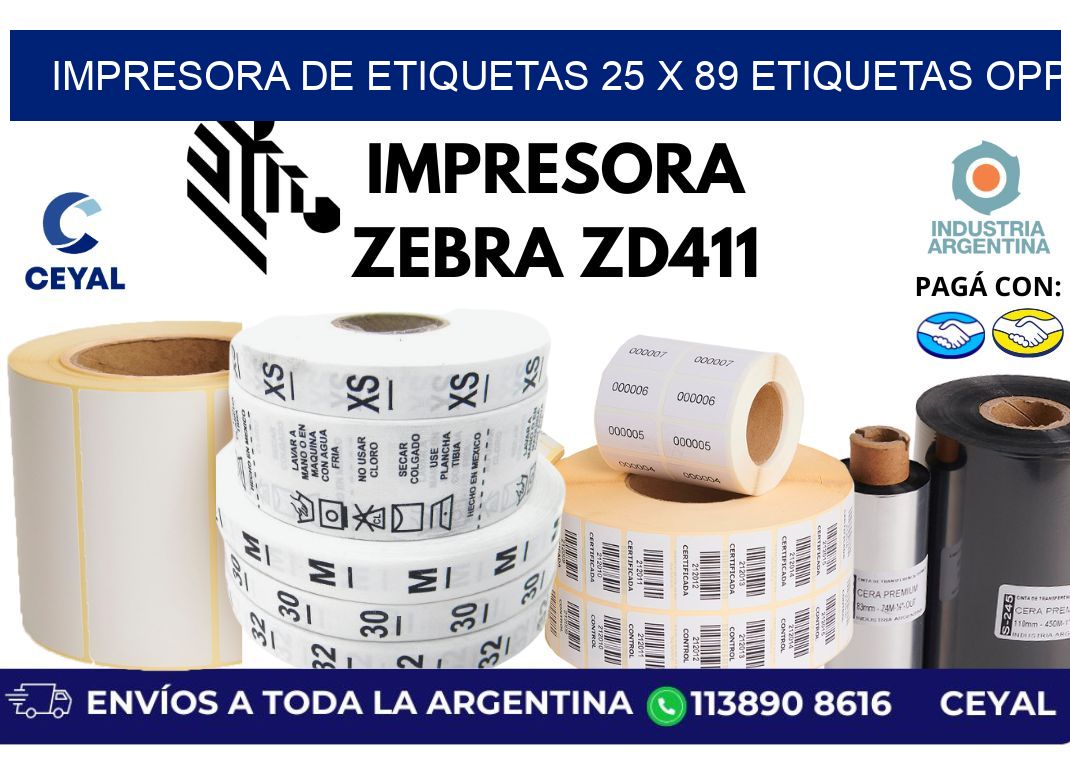 impresora de etiquetas 25 x 89 etiquetas opp