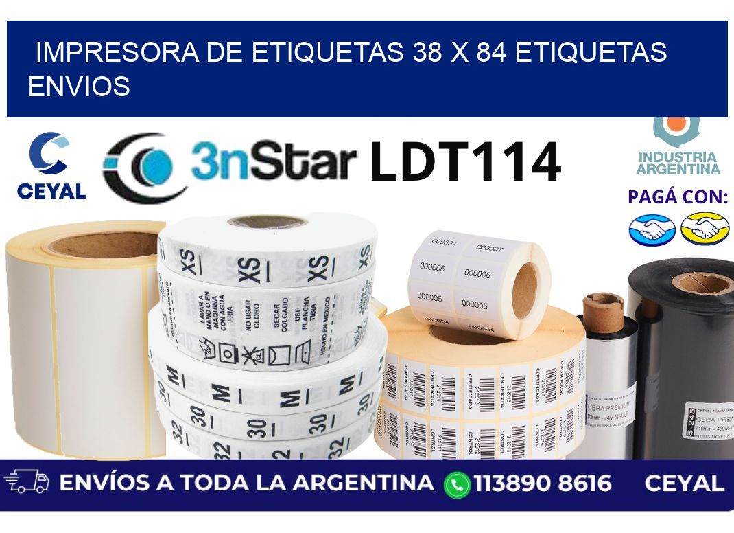 impresora de etiquetas 38 x 84 etiquetas envios
