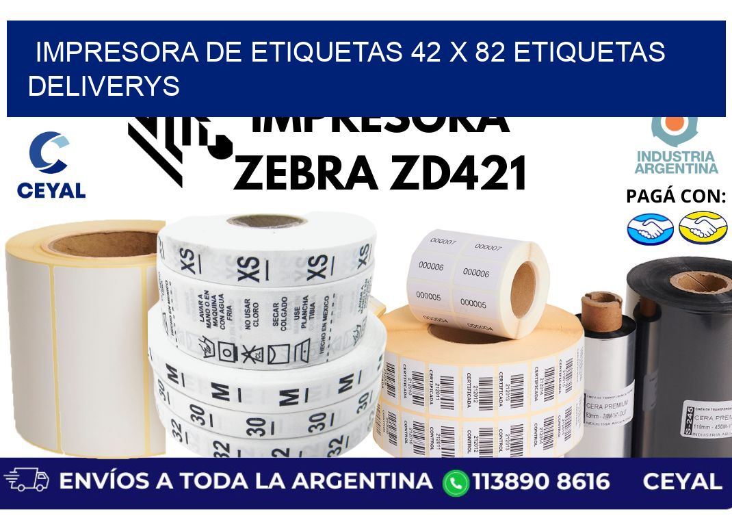 impresora de etiquetas 42 x 82 etiquetas deliverys