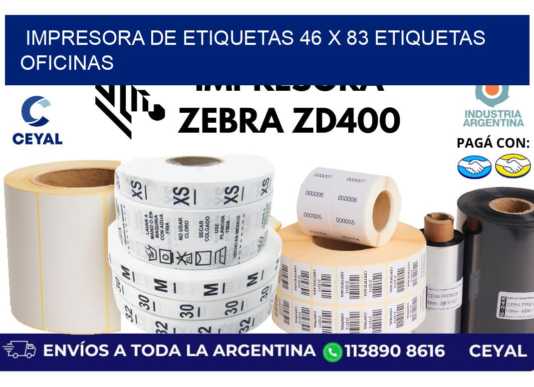 impresora de etiquetas 46 x 83 etiquetas oficinas