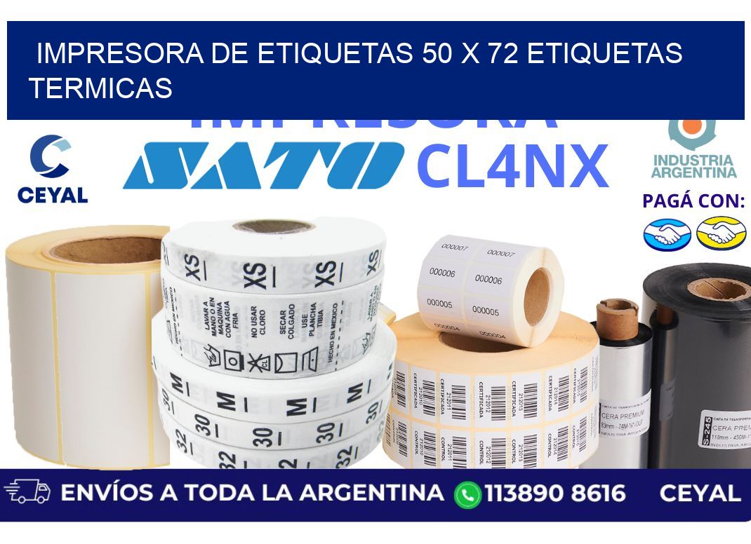impresora de etiquetas 50 x 72 etiquetas termicas