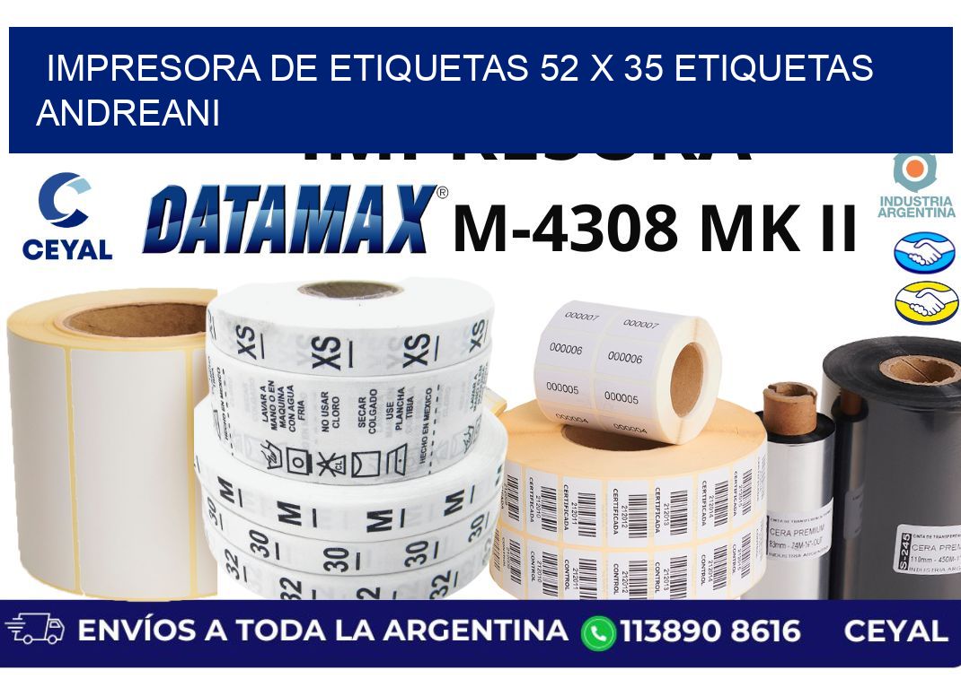 impresora de etiquetas 52 x 35 etiquetas andreani