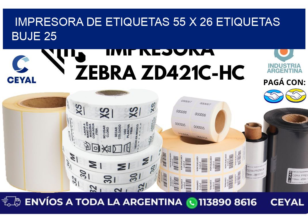 impresora de etiquetas 55 x 26 etiquetas  buje 25