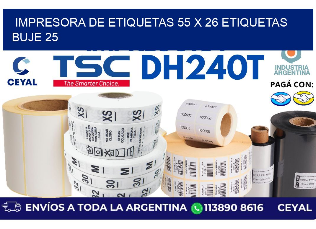 impresora de etiquetas 55 x 26 etiquetas  buje 25
