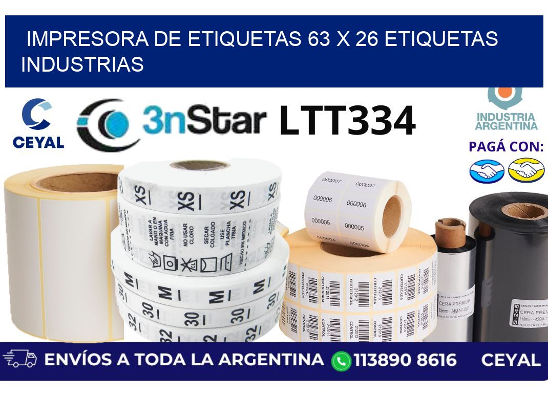 impresora de etiquetas 63 x 26 etiquetas industrias