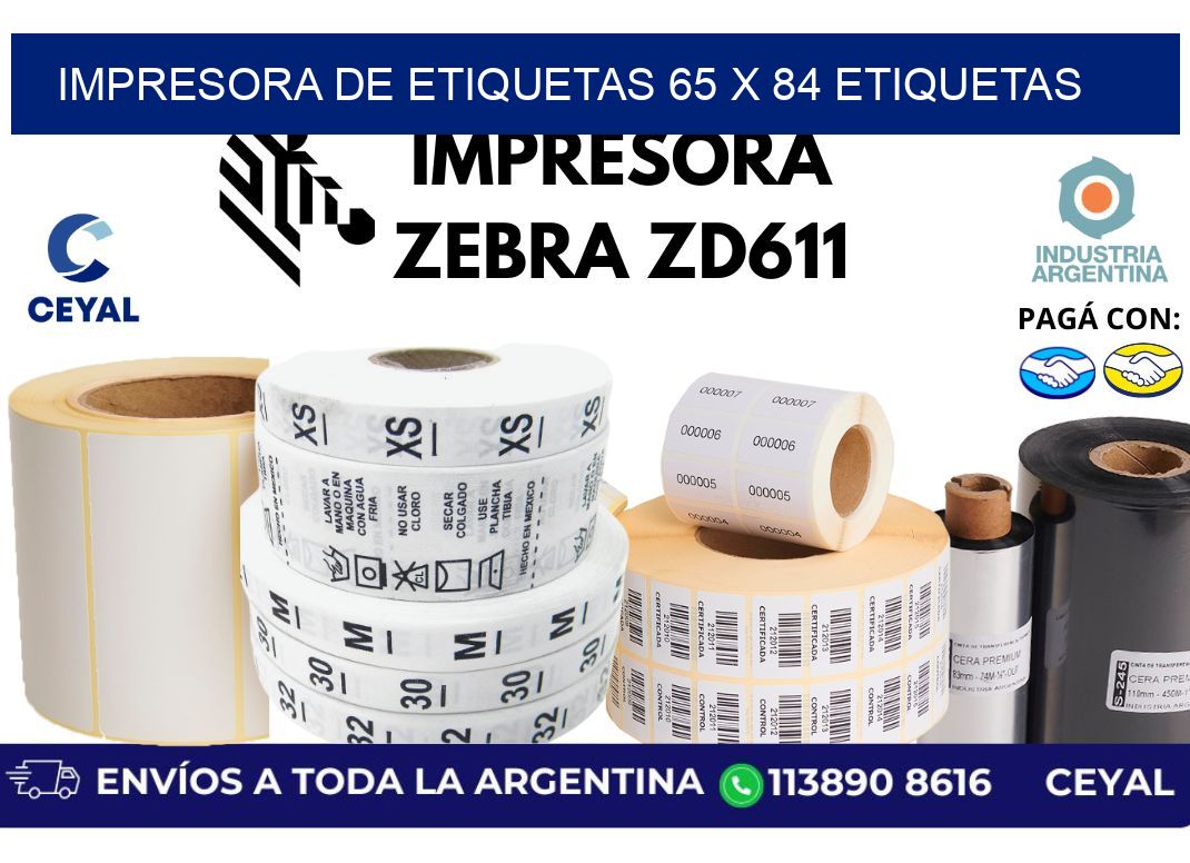 impresora de etiquetas 65 x 84 etiquetas