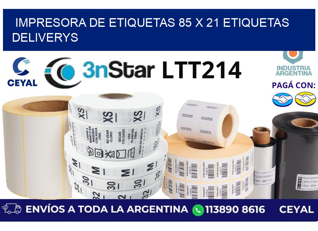 impresora de etiquetas 85 x 21 etiquetas deliverys