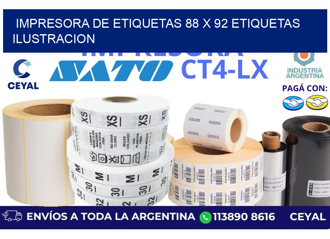 impresora de etiquetas 88 x 92 etiquetas ilustracion
