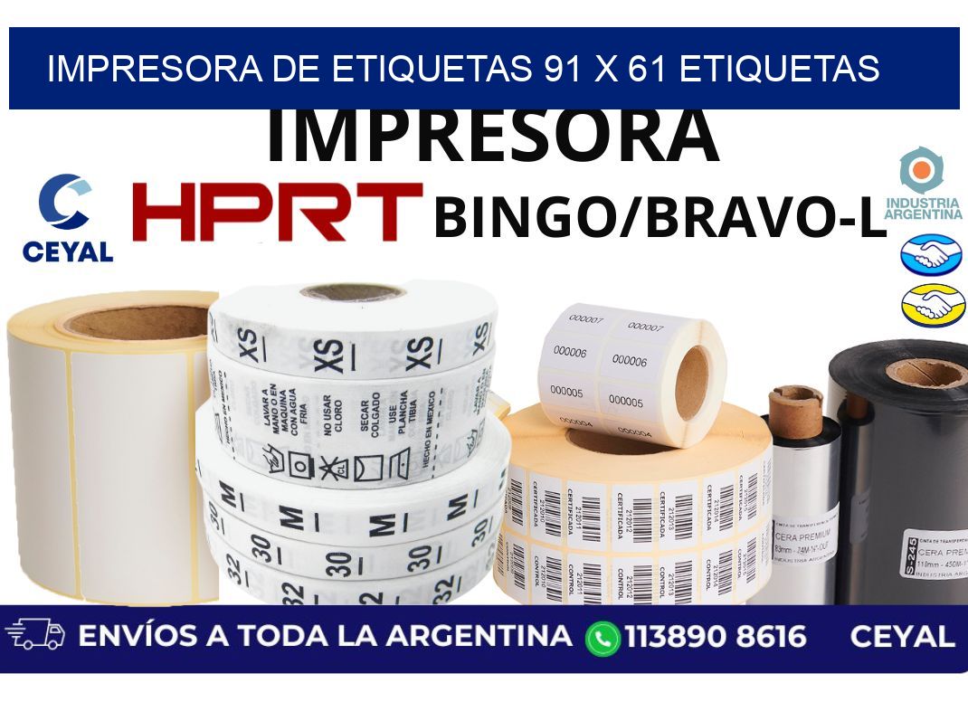 impresora de etiquetas 91 x 61 etiquetas