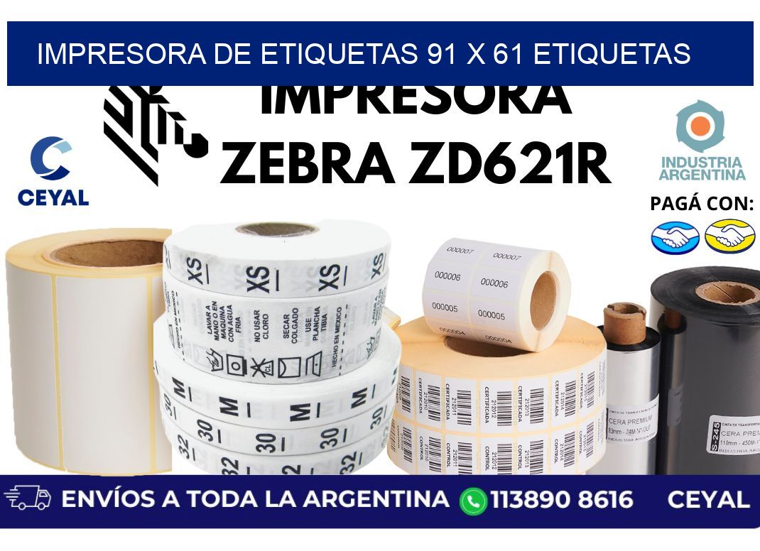 impresora de etiquetas 91 x 61 etiquetas