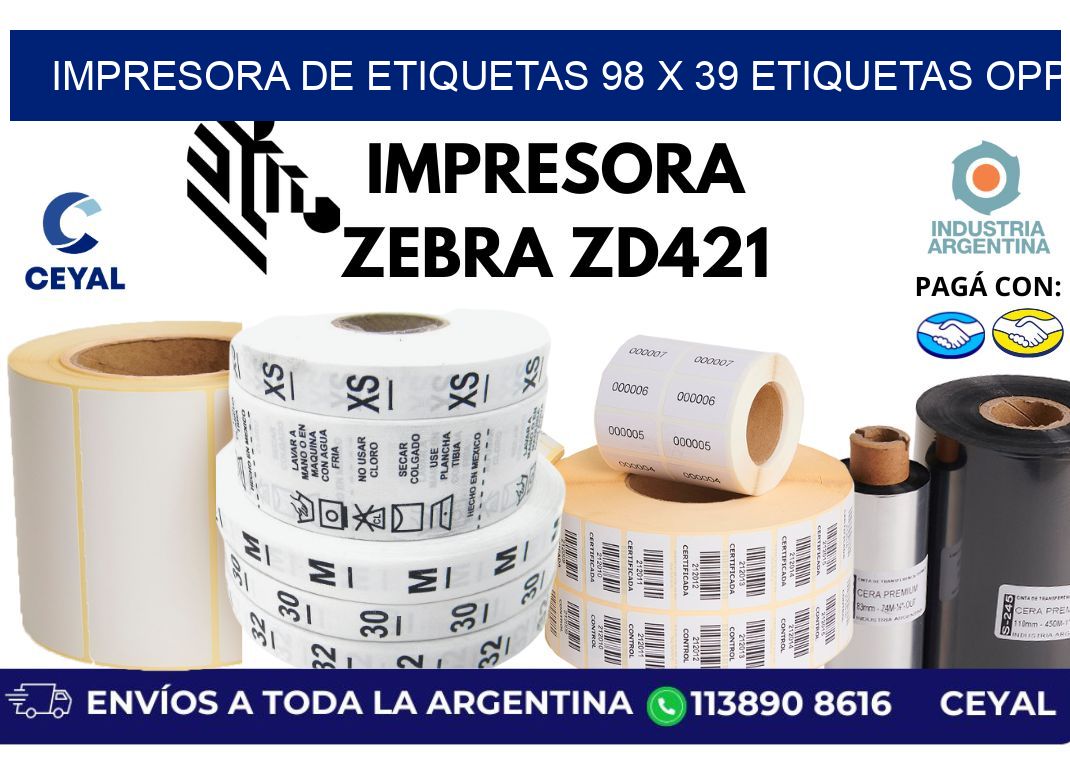 impresora de etiquetas 98 x 39 etiquetas opp