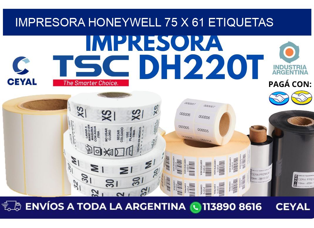 impresora honeywell 75 x 61 etiquetas