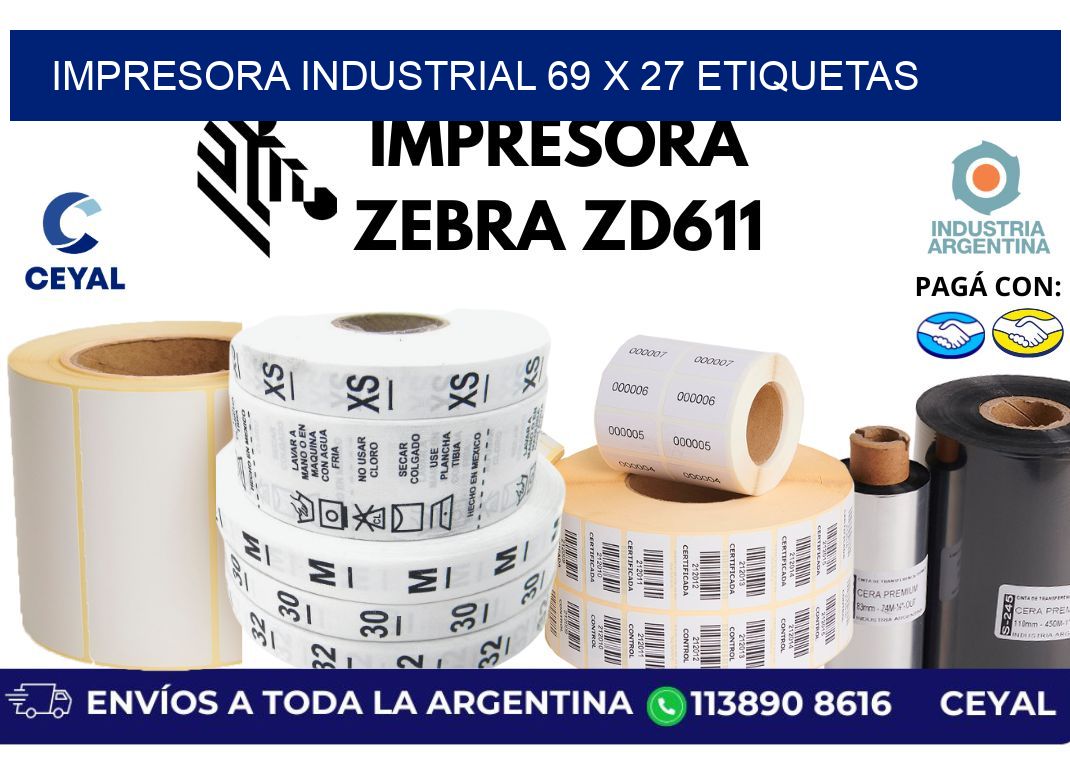 impresora industrial 69 x 27 etiquetas