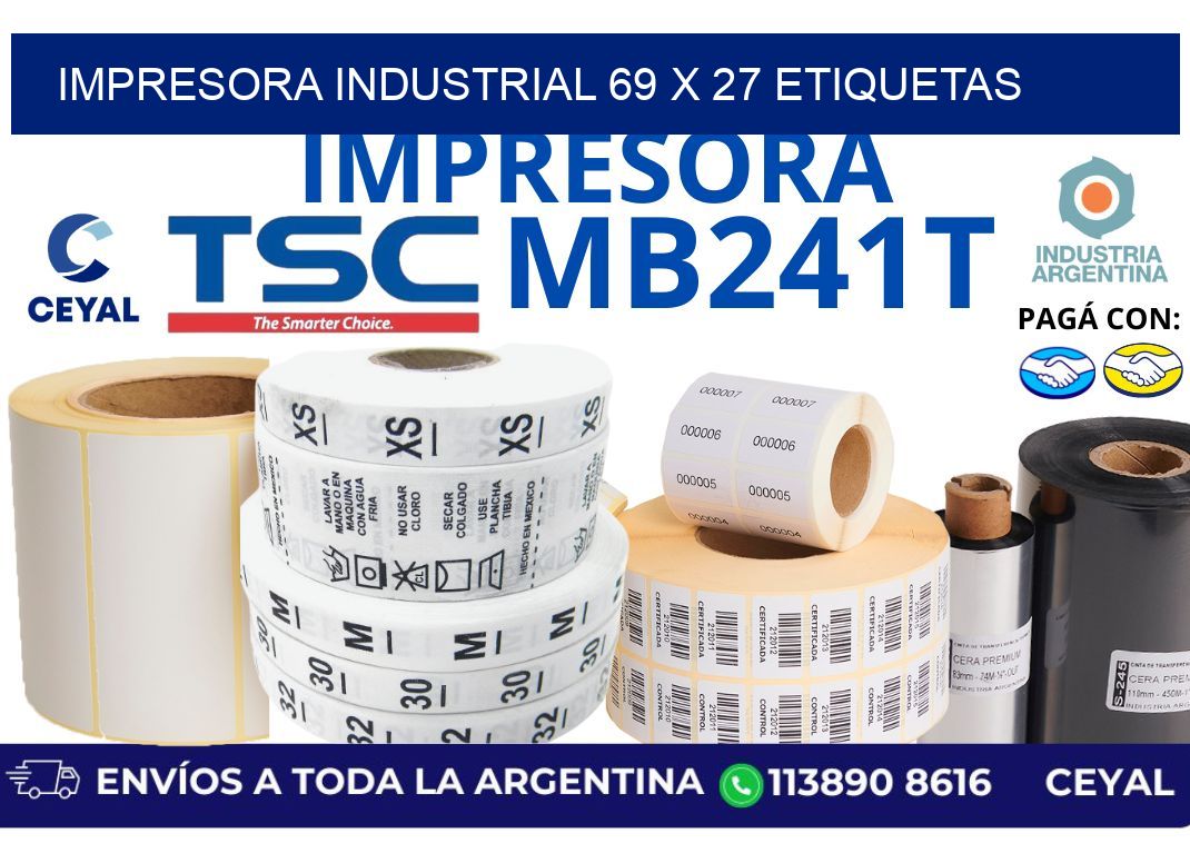 impresora industrial 69 x 27 etiquetas