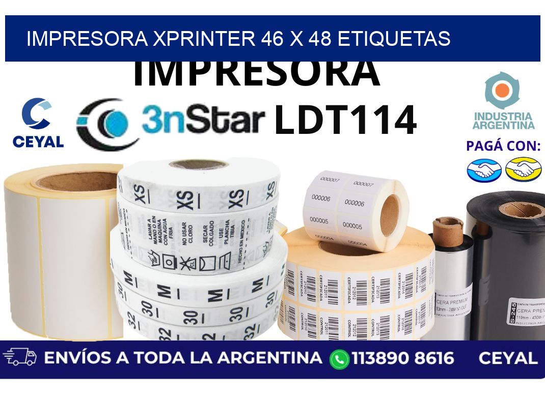 impresora xprinter 46 x 48 etiquetas