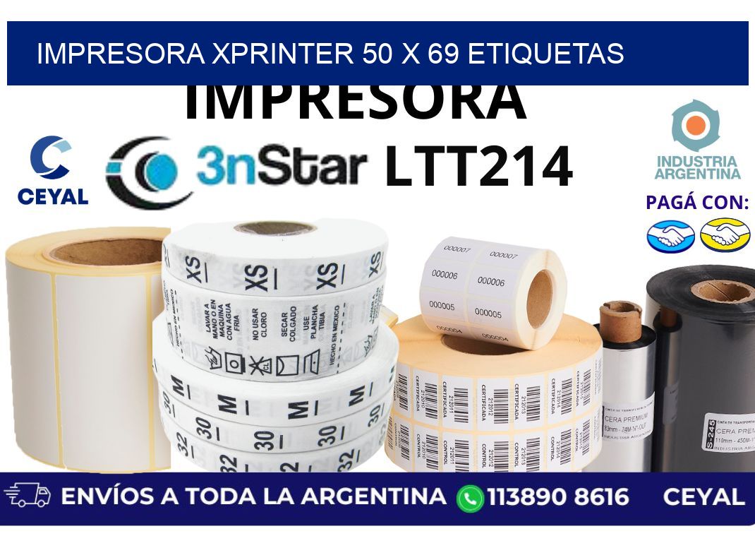 impresora xprinter 50 x 69 etiquetas
