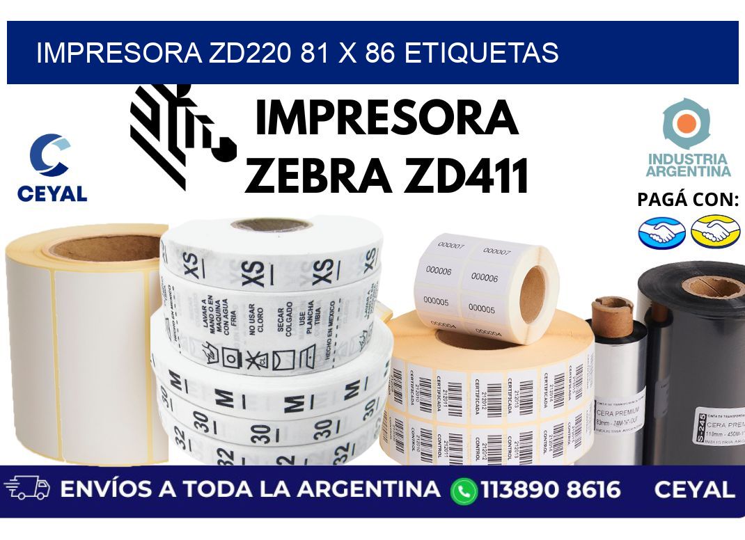 impresora zd220 81 x 86 etiquetas