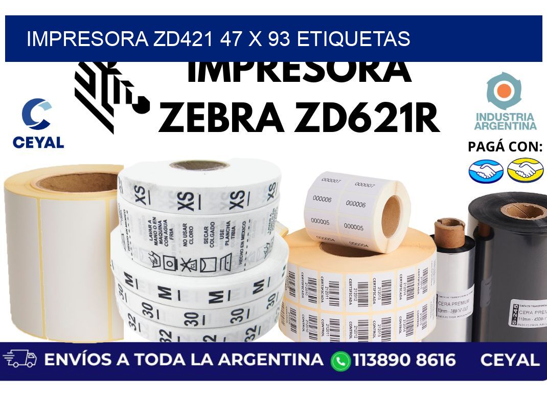 impresora zd421 47 x 93 etiquetas