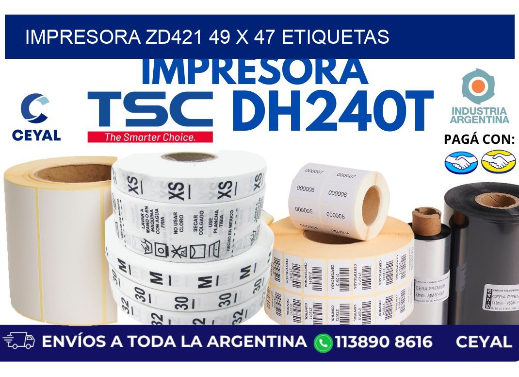 impresora zd421 49 x 47 etiquetas