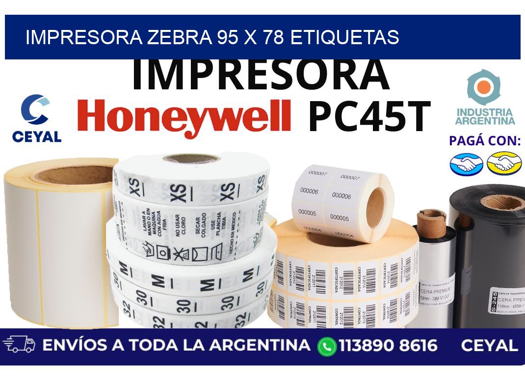 impresora zebra 95 x 78 etiquetas