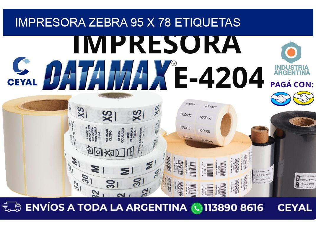 impresora zebra 95 x 78 etiquetas